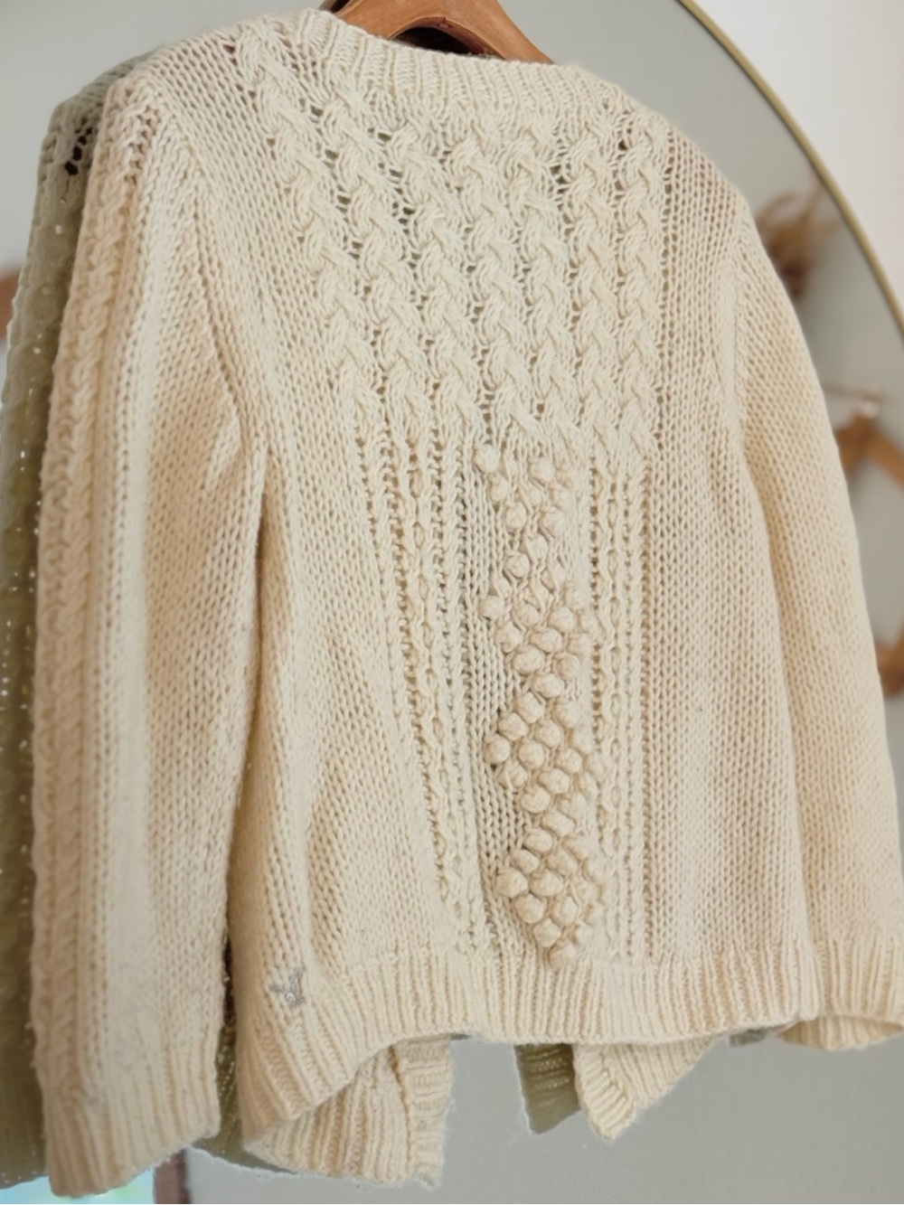 Vintage American Eagle Cable Knit Cardigan Sweater (S) - Picture 4 of 6